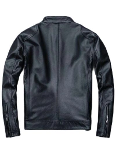 Men Distressed Black Vintage Biker Jacket