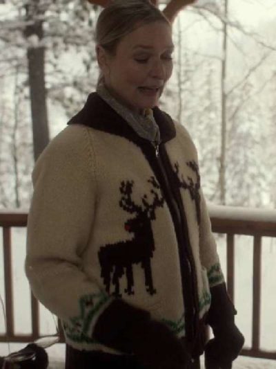 Kari Matchett Fargo TV Show Linda Hillman Reindeer Beige Sweater