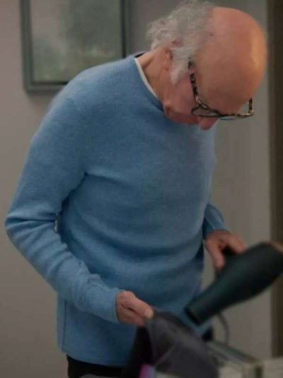 Curb Your Enthusiasm S12 Larry David Light Blue Sweater
