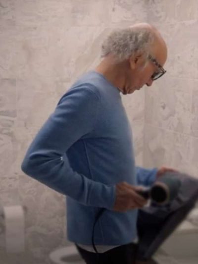 Curb Your Enthusiasm S12 Larry David Light Blue Sweater