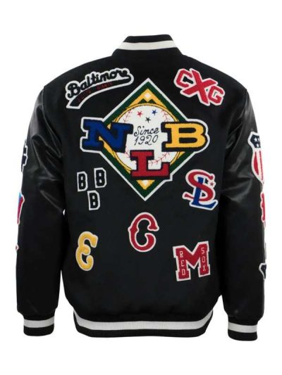 Negro League Baseball Allover Black Varsity Jacket
