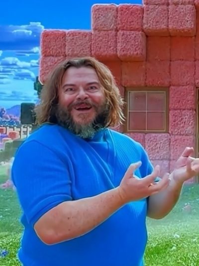 Jack Black A Minecraft Movie 2025 Steve Blue Sweater