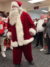 Kansas City Chiefs Coach Andy Reid Red Santa Suit