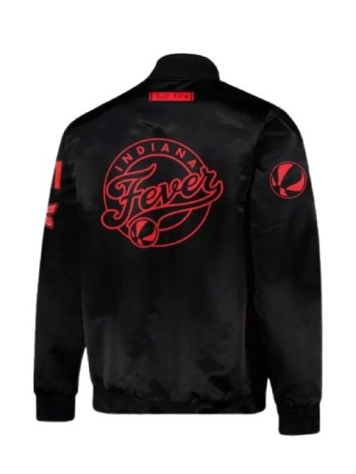 Stephanie White Indiana Fever 2025 Stranger Things Black Bomber Jacket