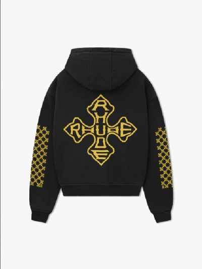 Black Rhude Hoodie with Cross Print