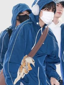 BTS Blue Hooded Jacket For Men and Women