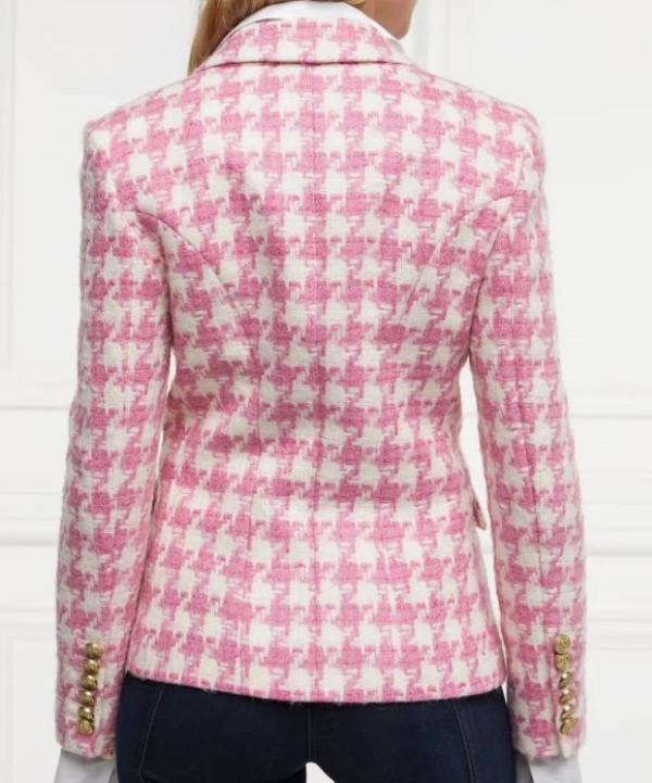 Britney Haynes Houndstooth Pink Blazer Britney Haynes Houndstooth Pink Blazer