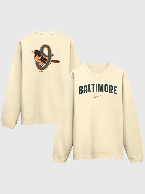 Men’s Baltimore Orioles 2026 City Connect Club 2-Cream Sweatshirt Men’s Baltimore Orioles 2026 City Connect Club 2-Cream Sweatshirt