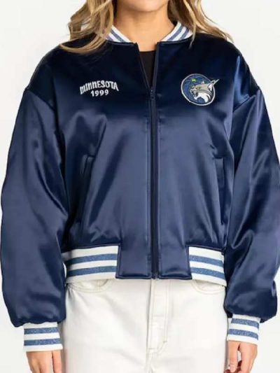 Minnesota Lynx TWC Blue Satin Varsity Jacket