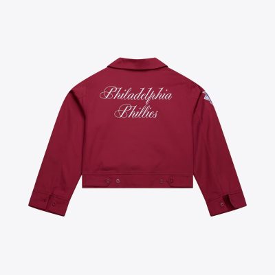 Philadelphia Phillies Cropped Burgundy Jacket