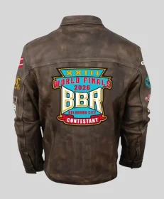 bbr_world_finals_2026_brown_leather_jacket_distressed_elegance_for_fans_1