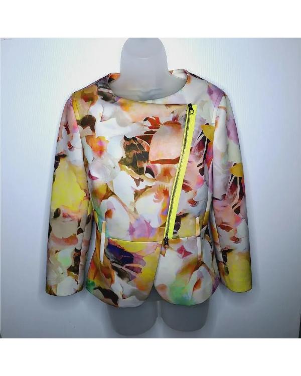 The Royals S01 Lydia Rose Bewley Floral Biker Jacket - The Perfect Gift for Fashion Enthusiasts - Image 2