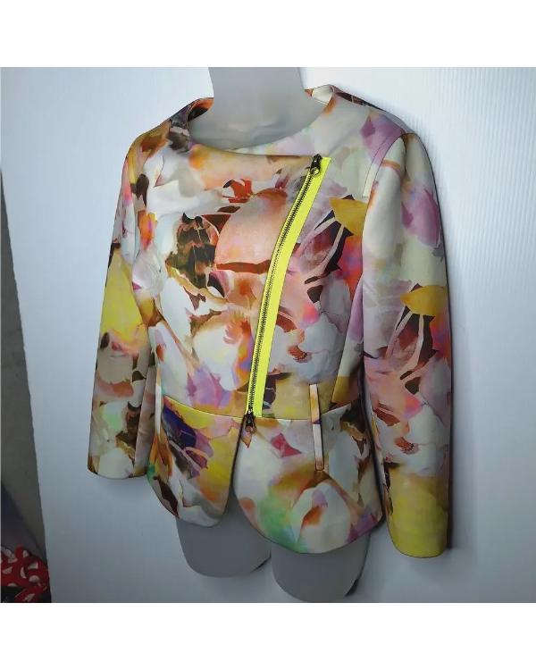 The Royals S01 Lydia Rose Bewley Floral Biker Jacket - The Perfect Gift for Fashion Enthusiasts - Image 4