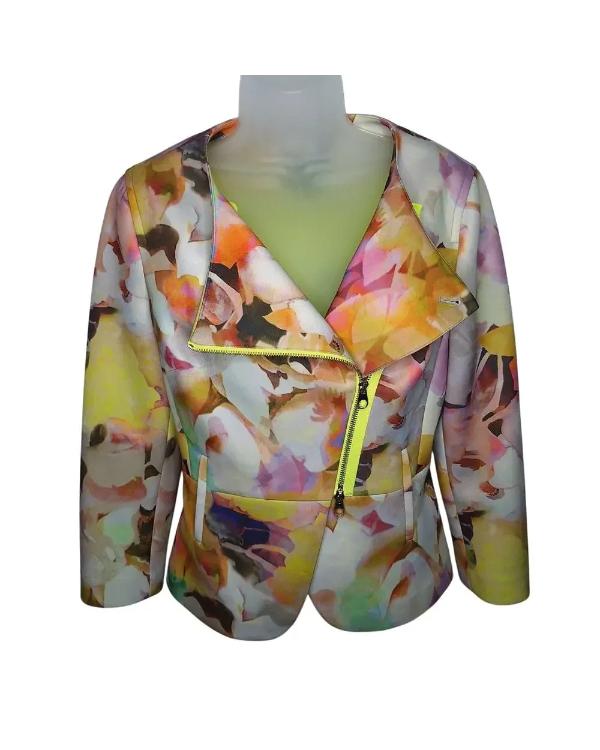 The Royals S01 Lydia Rose Bewley Floral Biker Jacket - The Perfect Gift for Fashion Enthusiasts - Image 5