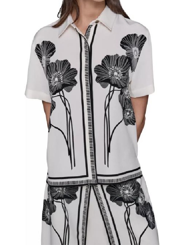 Gilma Avalos NBC News Daily 2026 Black & White Floral Shirt Gilma Avalos NBC News Daily 2026 Black & White Floral Shirt