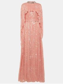 The Social 2026 Greta Gerwig Pink Cape Gown