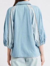 Roast My Rental S01 Leslie Jones Two-Tone Denim Shirt