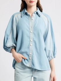 Roast My Rental S01 Leslie Jones Two-Tone Denim Shirt