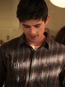 My Life with the Walter Boys S03 Ashby Gentry Brown Plaid Shirt