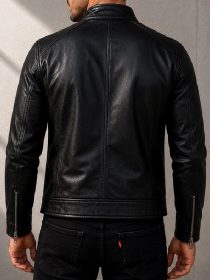 Men’s Leather Cafe Racer Biker Jacket