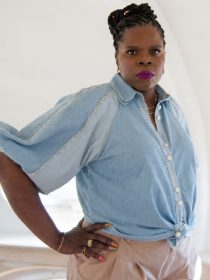 Roast My Rental S01 Leslie Jones Two-Tone Denim Shirt
