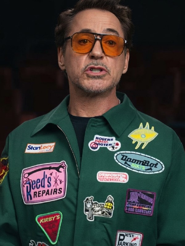 Robert Downey Jr. Green Patchwork Jacket Robert Downey Jr. Green Patchwork Jacket