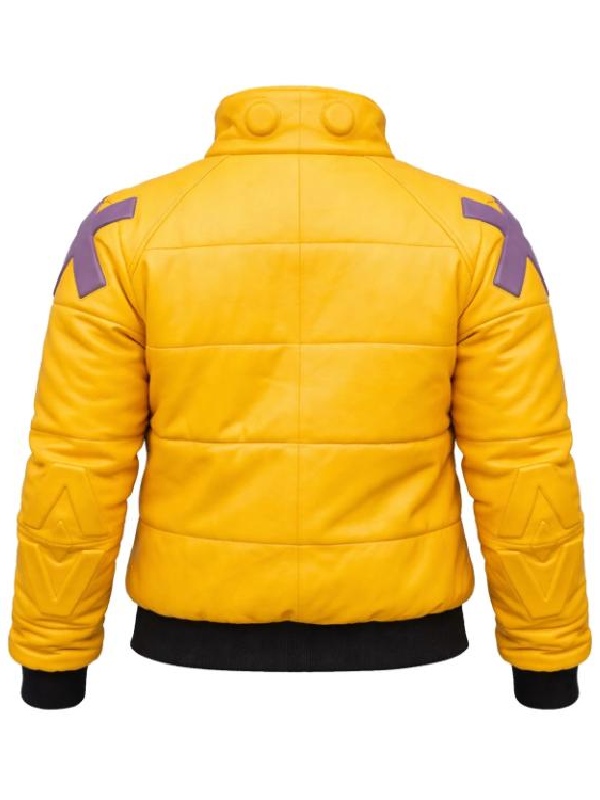Valorant Killjoy Inspired Yellow Cosplay Leather Puffer Jacket Valorant Killjoy Inspired Yellow Cosplay Leather Puffer Jacket
