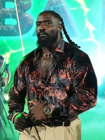 Oba Femi Monday Night RAW 2026 Black Floral Shirt