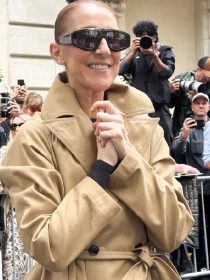 Celine Dion Paris 2026 Asymmetric Trench Coat
