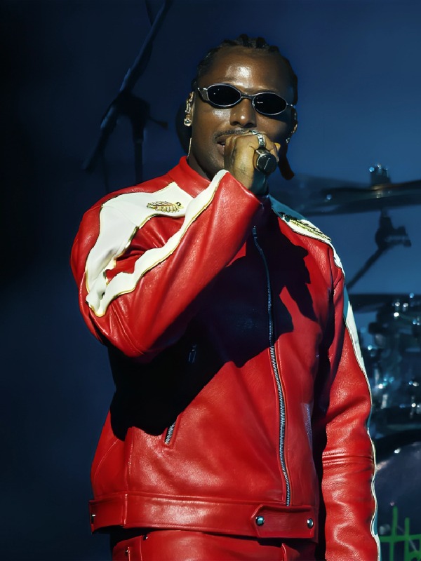 God We Trust Tour 2026 Asake Red Leather Jacket God We Trust Tour 2026 Asake Red Leather Jacket