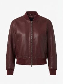 Lizzy Mathis Honest Renovations S04 Burgundy Leather Jacket