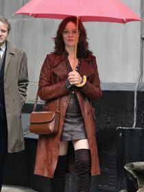 Ink 2026 Brown Leather Trench Coat