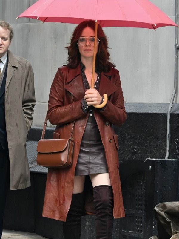 Ink 2026 Brown Leather Trench Coat Ink 2026 Brown Leather Trench Coat