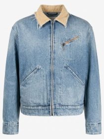 Beat Shazam Jamie Foxx Corduroy Collar Denim Zip Jacket