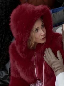 Juno Temple Ted Lasso S04 Red Faux Fur Hooded Jacket