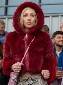 Juno Temple Ted Lasso S04 Red Faux Fur Hooded Jacket
