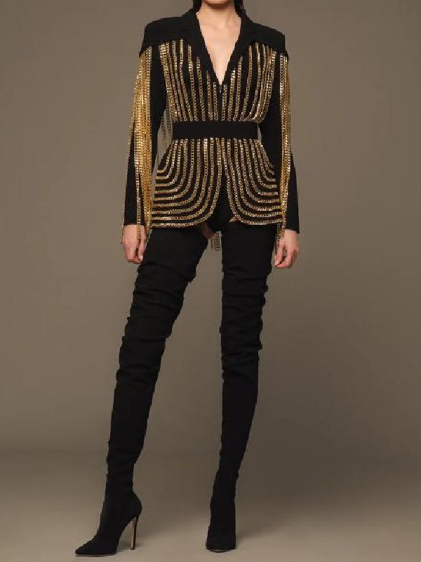 Mary Cosby Real Housewives Ultimate Girls Black Chained Blazer Mary Cosby Real Housewives Ultimate Girls Black Chained Blazer