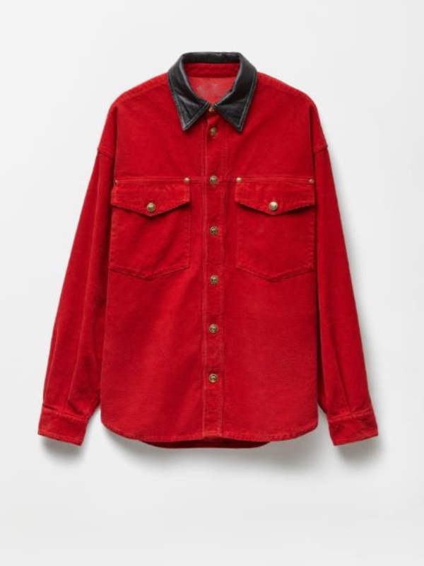 Owen Thiele Press Junket 2026 Adults S02 Red Corduroy Button Down Shirt Owen Thiele Press Junket 2026 Adults S02 Red Corduroy Button Down Shirt