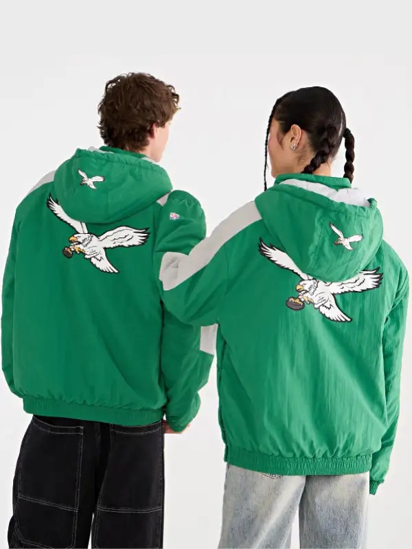 Recreation - Aeropostale Philadelphia Eagles Hooded Sideline Green Jacket Recreation - Aeropostale Philadelphia Eagles Hooded Sideline Green Jacket
