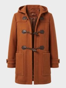 Women’s Rust Brown Hooded Duffle Wool Coat