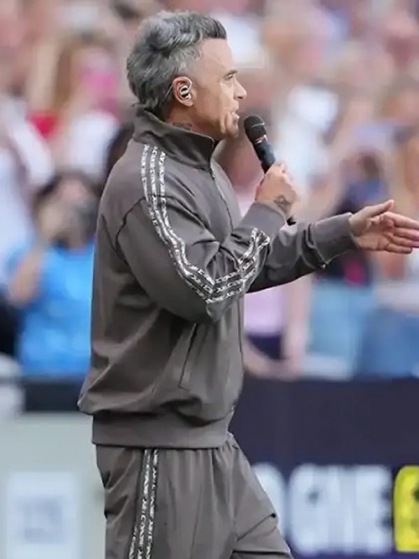 Robbie Williams Soccer Aid 2026 Grey Track Jacket Robbie Williams Soccer Aid 2026 Grey Track Jacket