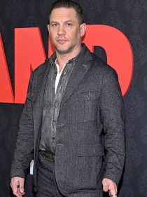 MobLand Premiere Tom Hardy Grey Jacket