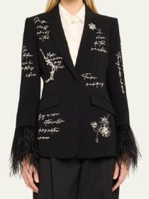 Vanderpump Rules Lisa Las Vegas S01 Black Printed Fur Cuff Blazer